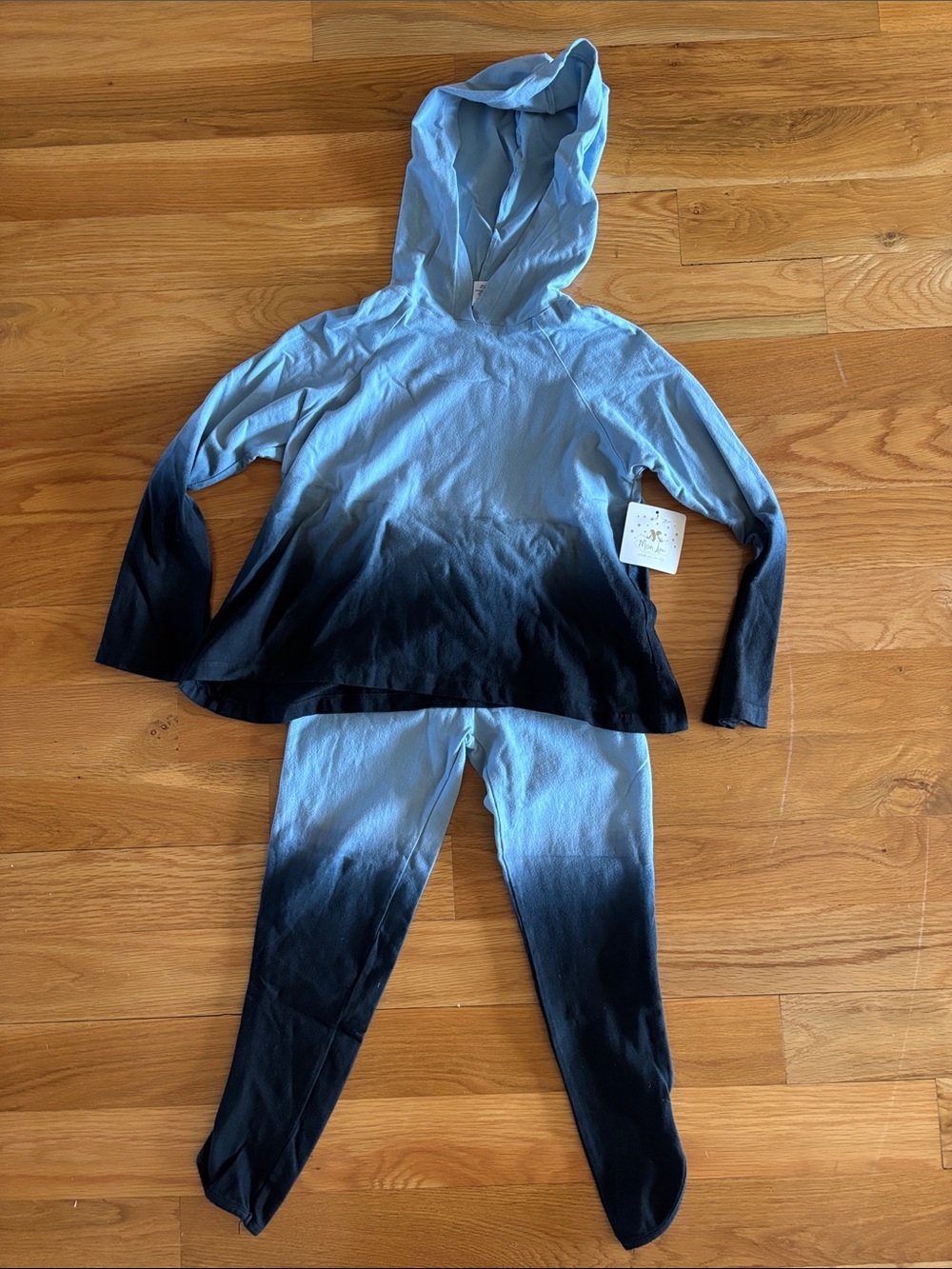Erge Kids Ombre Blue Hooded athleisure Set girls 7/8 NWT